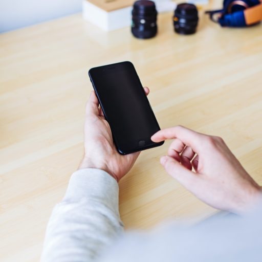 person holding smartphone